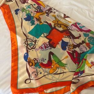 Colorful Silk Scarf with Abstract Design
